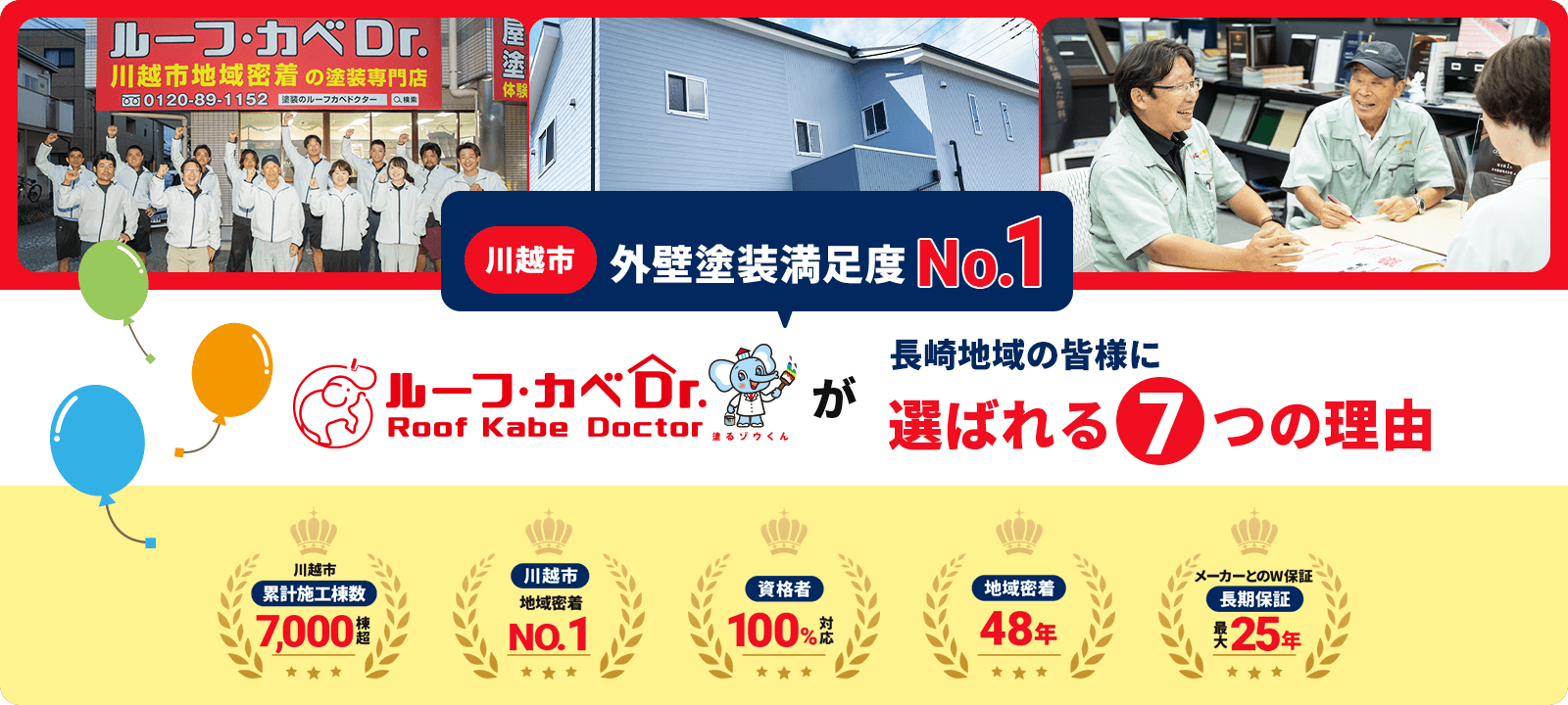 ルーフカベドクターが川越市地域の皆様に選ばれる8つの理由