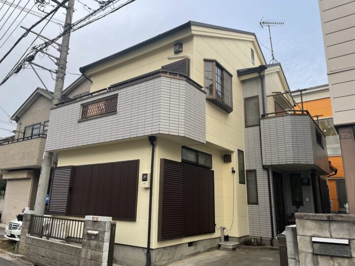 川越市　I様邸　金属屋根カバー・外壁塗装工事　（ベランダ雨漏り防水改修工事）