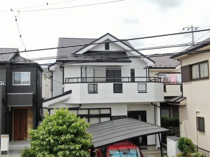 【川越市並木西町】K様邸　金属屋根カバー・外壁塗装工事　ベランダ防水工事